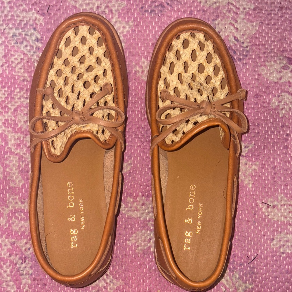Rag & Bone Tan and Brown Woven Loafers